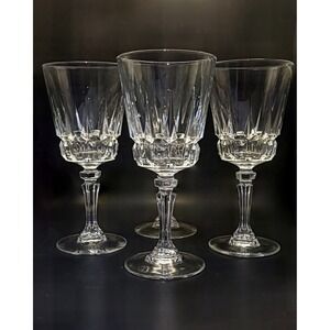 Cristal d'Arques Chantelle Water Goblets Cut Lead Crystal Set of 3 - 7.5"